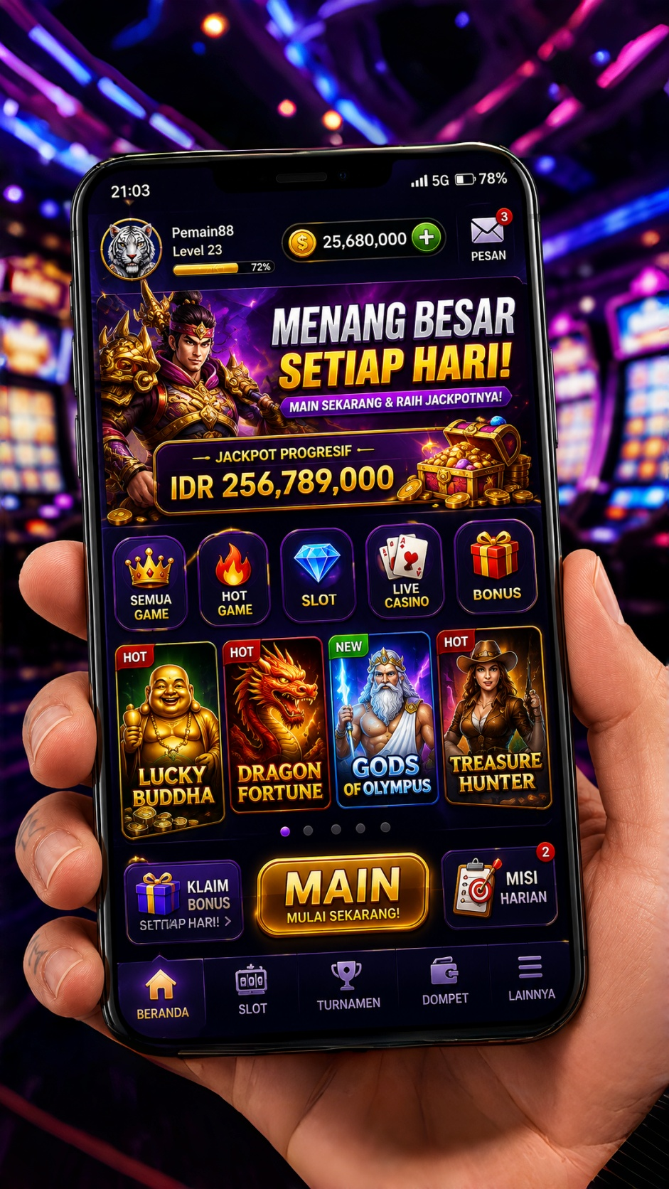Tampilan antarmuka utama aplikasi rr89 yang ramah pengguna.